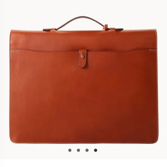 Dooney & Bourke Alto Gusset Brown Leather Briefcase with Gold Lock - Picture 4 of 11